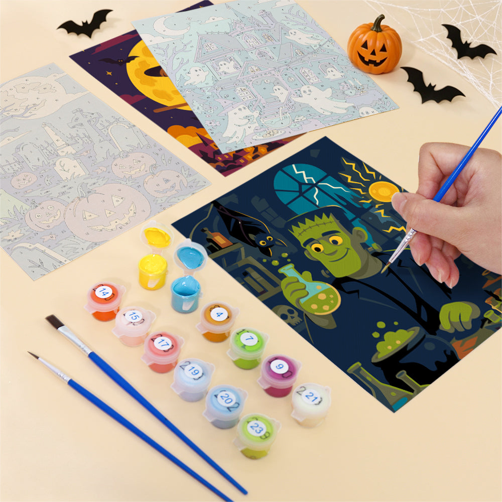 Red Door Trick-or-Treat Night mini paint by numbers – image 12