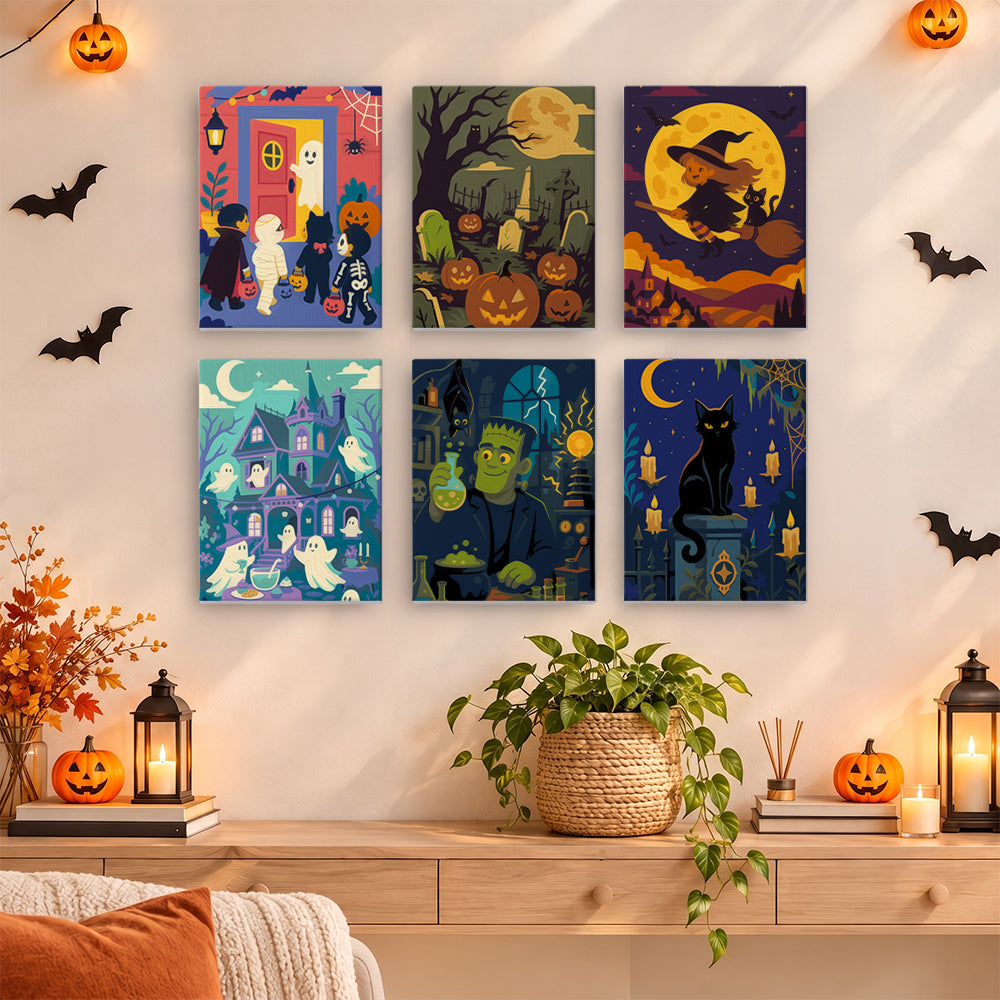 Red Door Trick-or-Treat Night mini paint by numbers – image 14