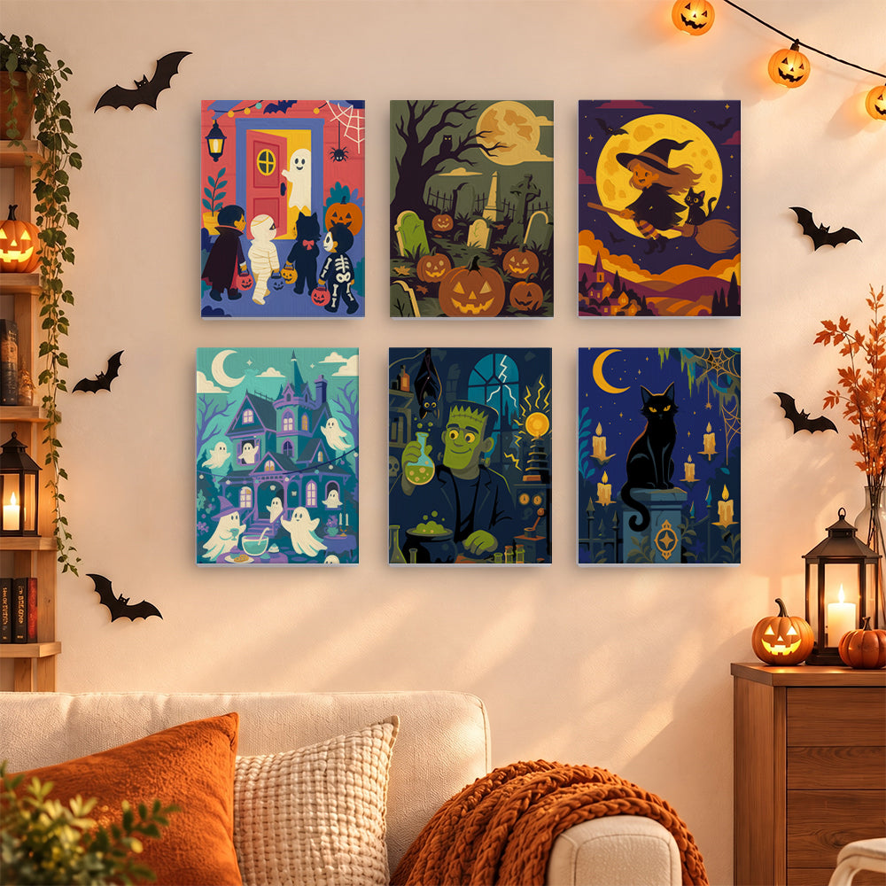 Red Door Trick-or-Treat Night mini paint by numbers – image 15