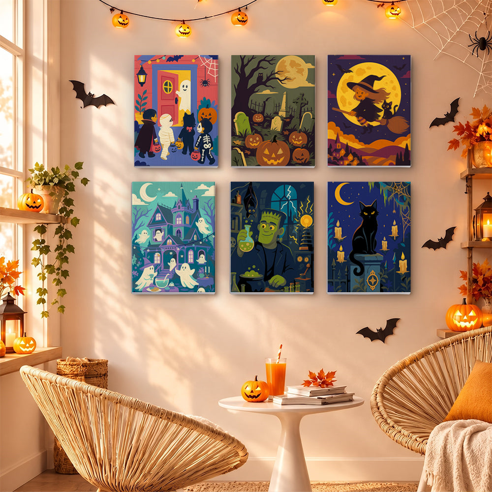 Red Door Trick-or-Treat Night mini paint by numbers – image 16