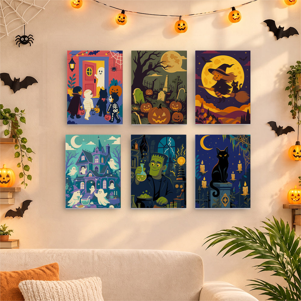 Red Door Trick-or-Treat Night mini paint by numbers – image 17
