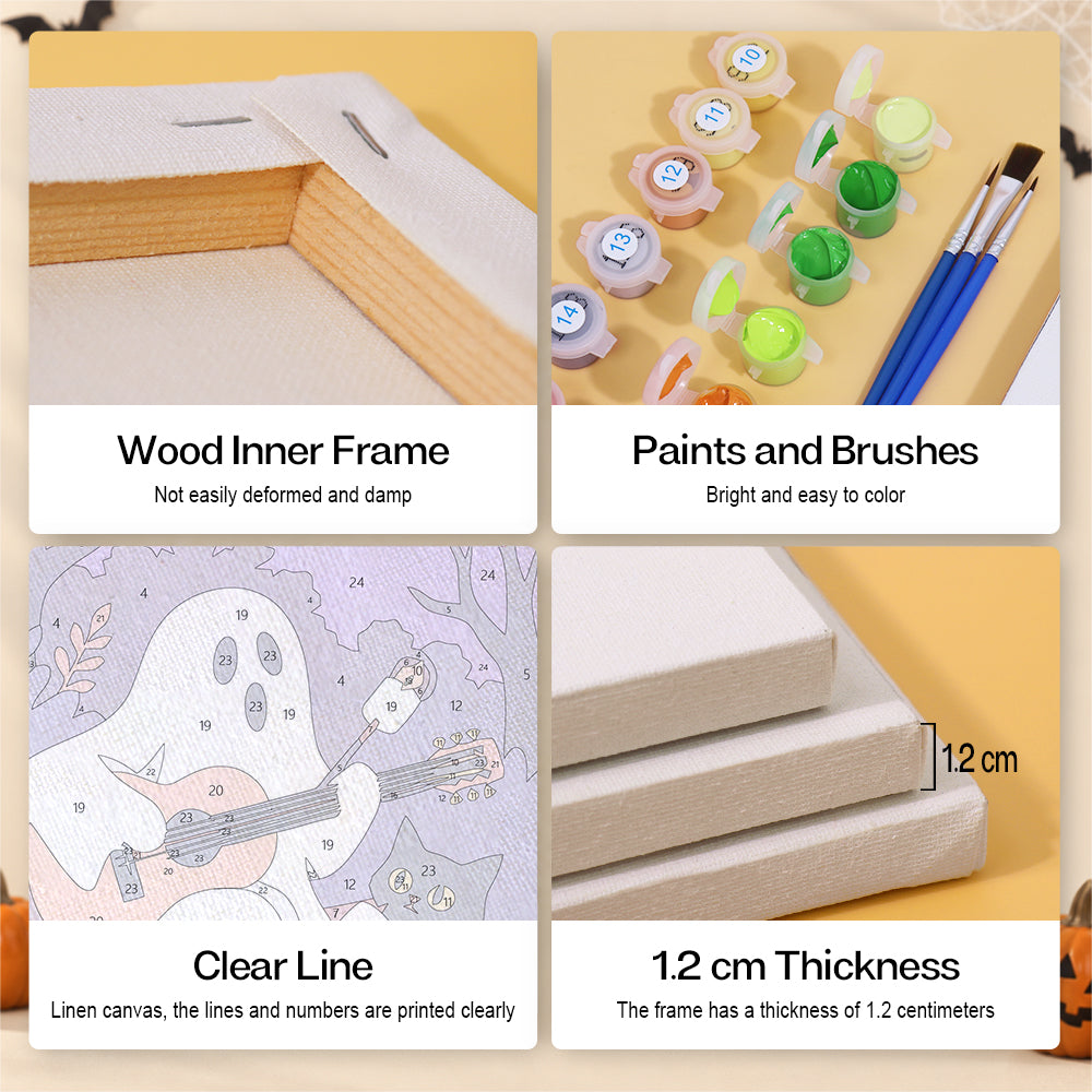 Campfire Ghost Guitar Night mini paint by numbers – image 9