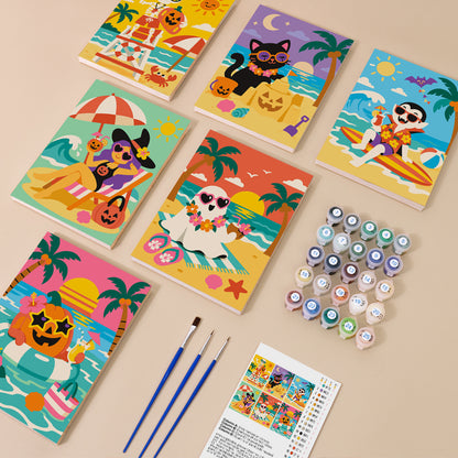 Surfing Vampire Beach Bash mini paint by numbers – image 1