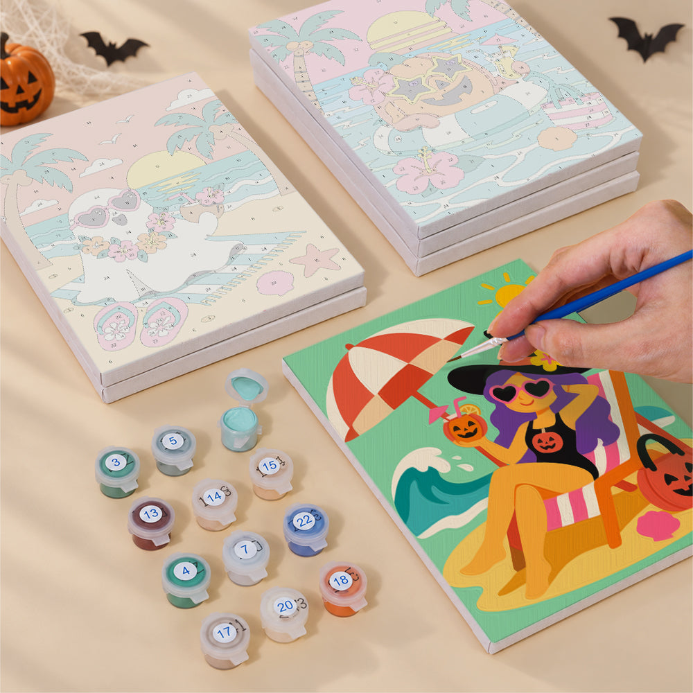 Surfing Vampire Beach Bash mini paint by numbers – image 4