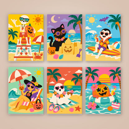 Surfing Vampire Beach Bash mini paint by numbers – image 8