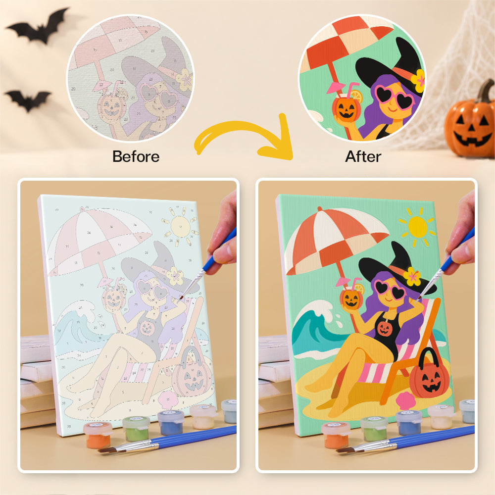 Surfing Vampire Beach Bash mini paint by numbers – image 10