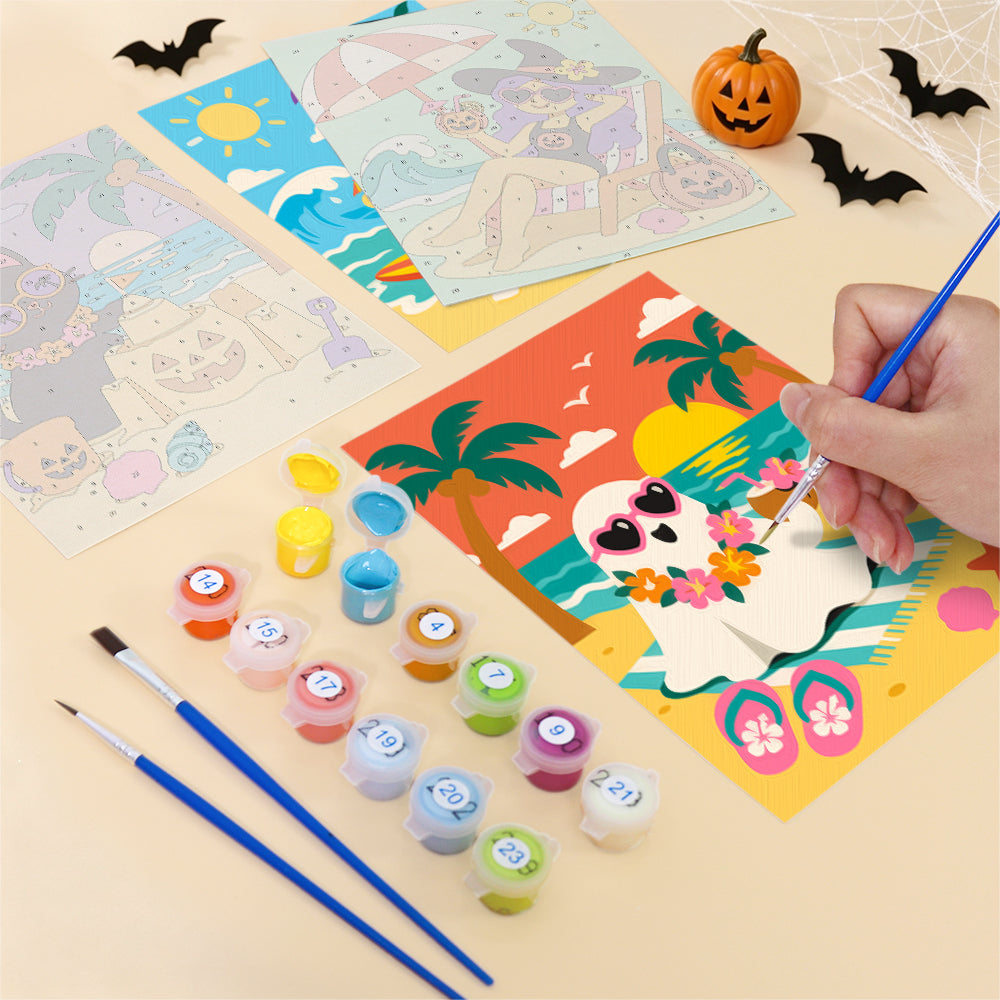 Surfing Vampire Beach Bash mini paint by numbers – image 12
