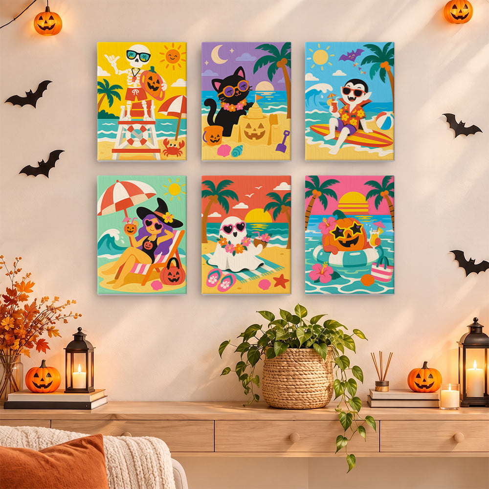 Surfing Vampire Beach Bash mini paint by numbers – image 14