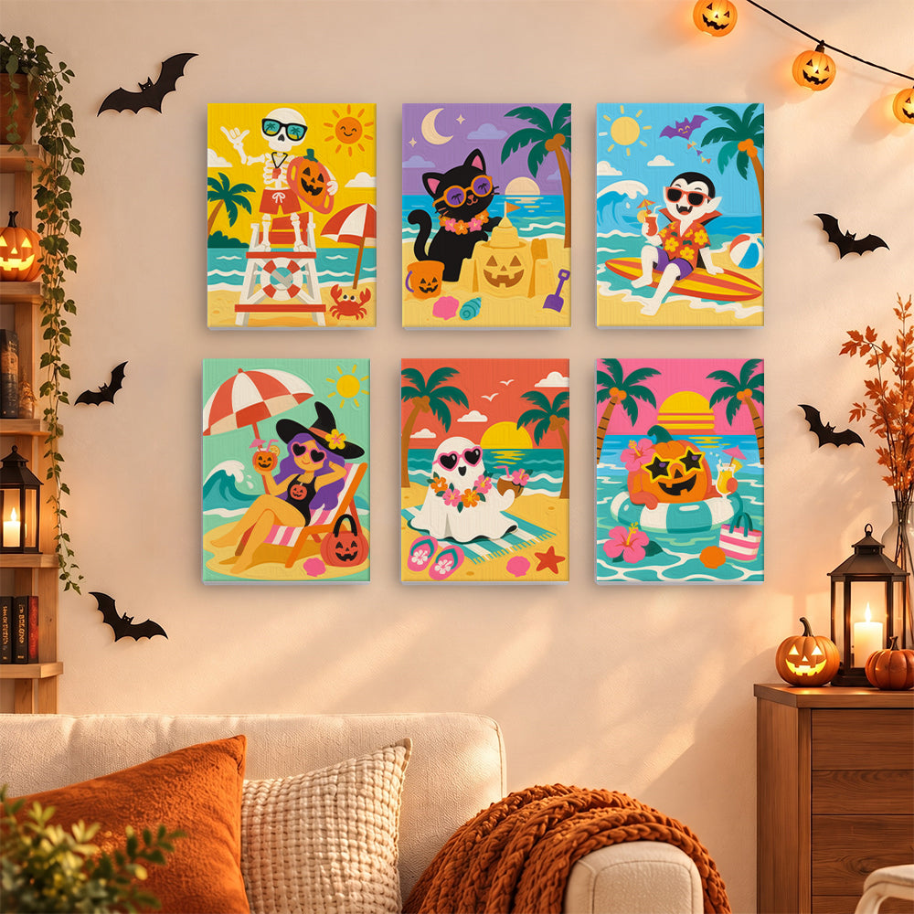 Surfing Vampire Beach Bash mini paint by numbers – image 15