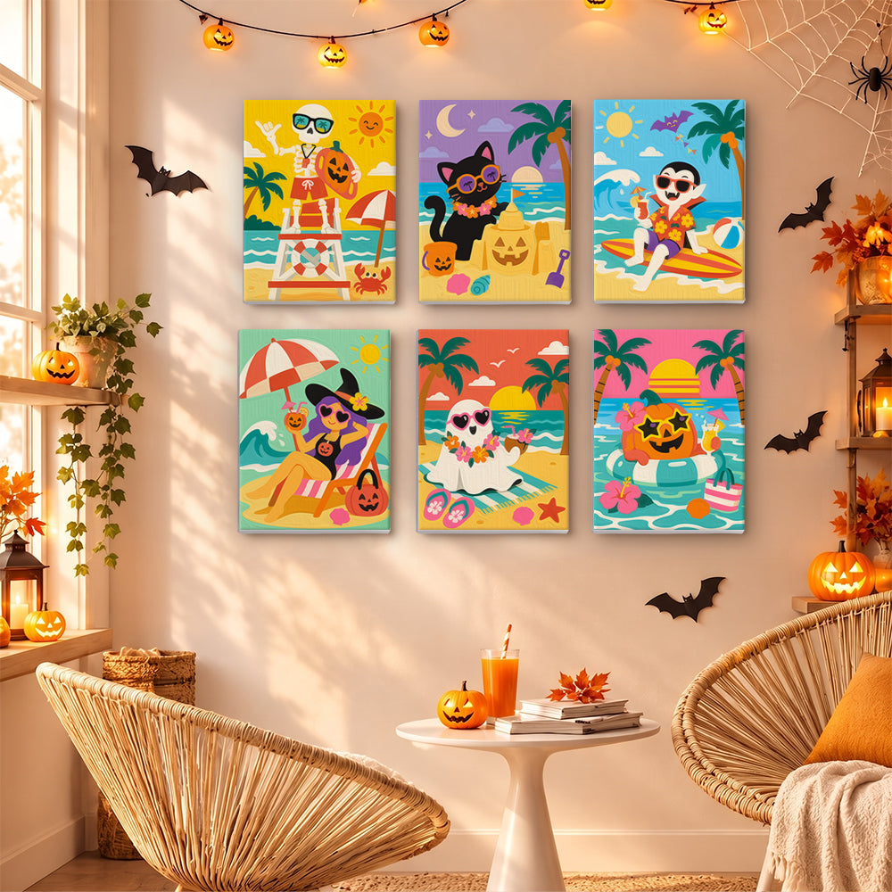 Surfing Vampire Beach Bash mini paint by numbers – image 16