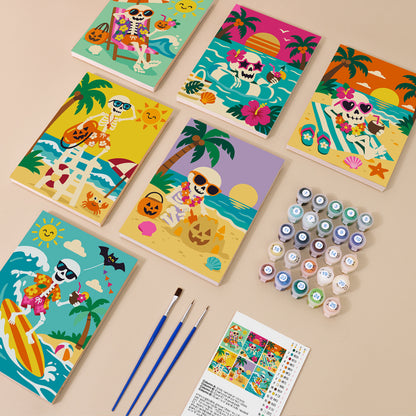 Tropical Skeleton Vacation mini paint by numbers – image 1