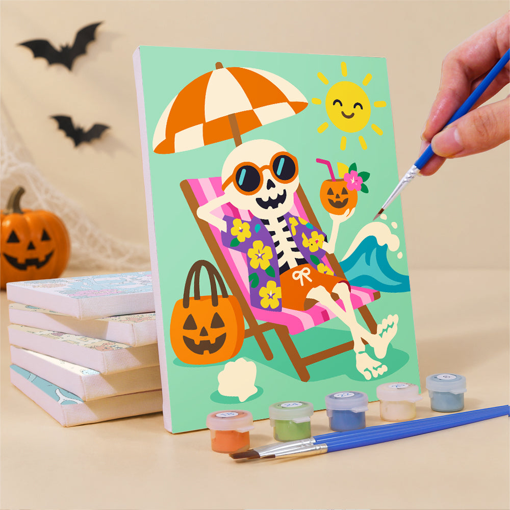 Tropical Skeleton Vacation mini paint by numbers – image 3