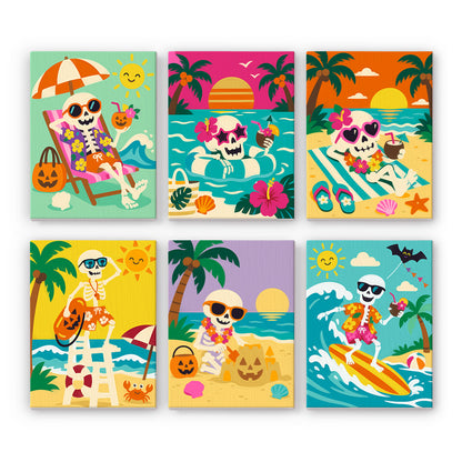Tropical Skeleton Vacation mini paint by numbers – image 7