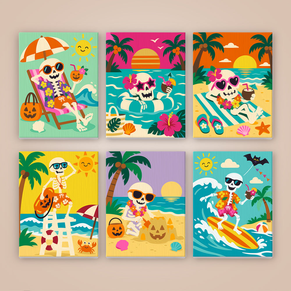 Tropical Skeleton Vacation mini paint by numbers – image 8