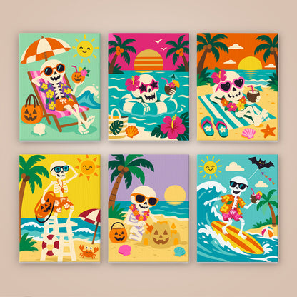 Tropical Skeleton Vacation mini paint by numbers – image 8