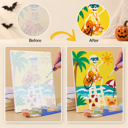 Tropical Skeleton Vacation mini paint by numbers – image 10