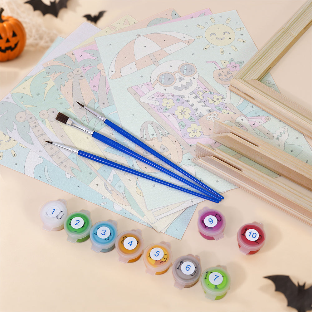 Tropical Skeleton Vacation mini paint by numbers – image 11