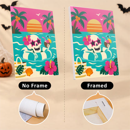 Tropical Skeleton Vacation mini paint by numbers – image 13