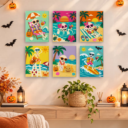 Tropical Skeleton Vacation mini paint by numbers – image 14