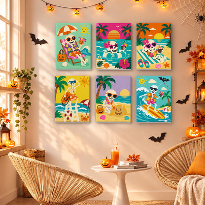 Tropical Skeleton Vacation mini paint by numbers – image 16