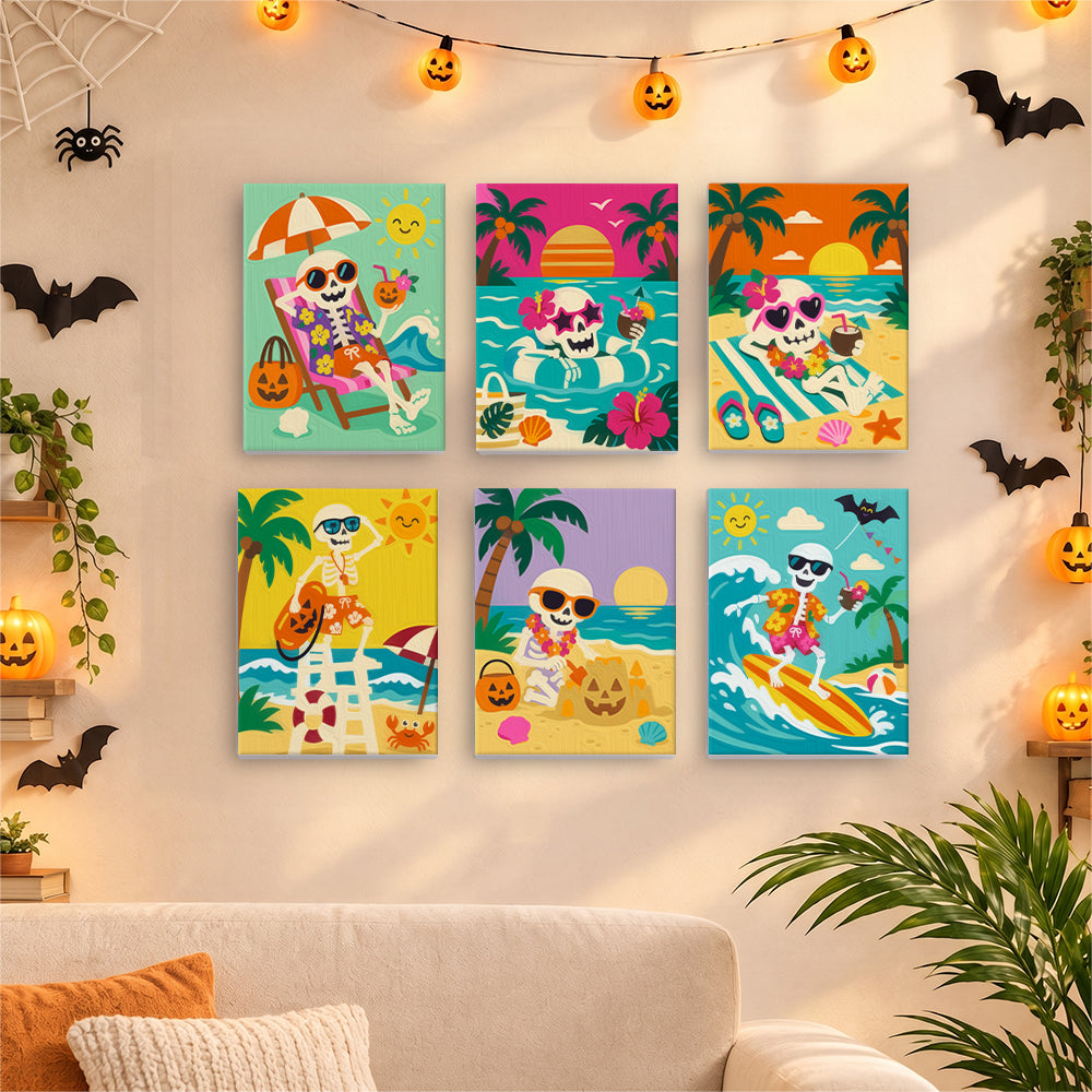 Tropical Skeleton Vacation mini paint by numbers – image 17