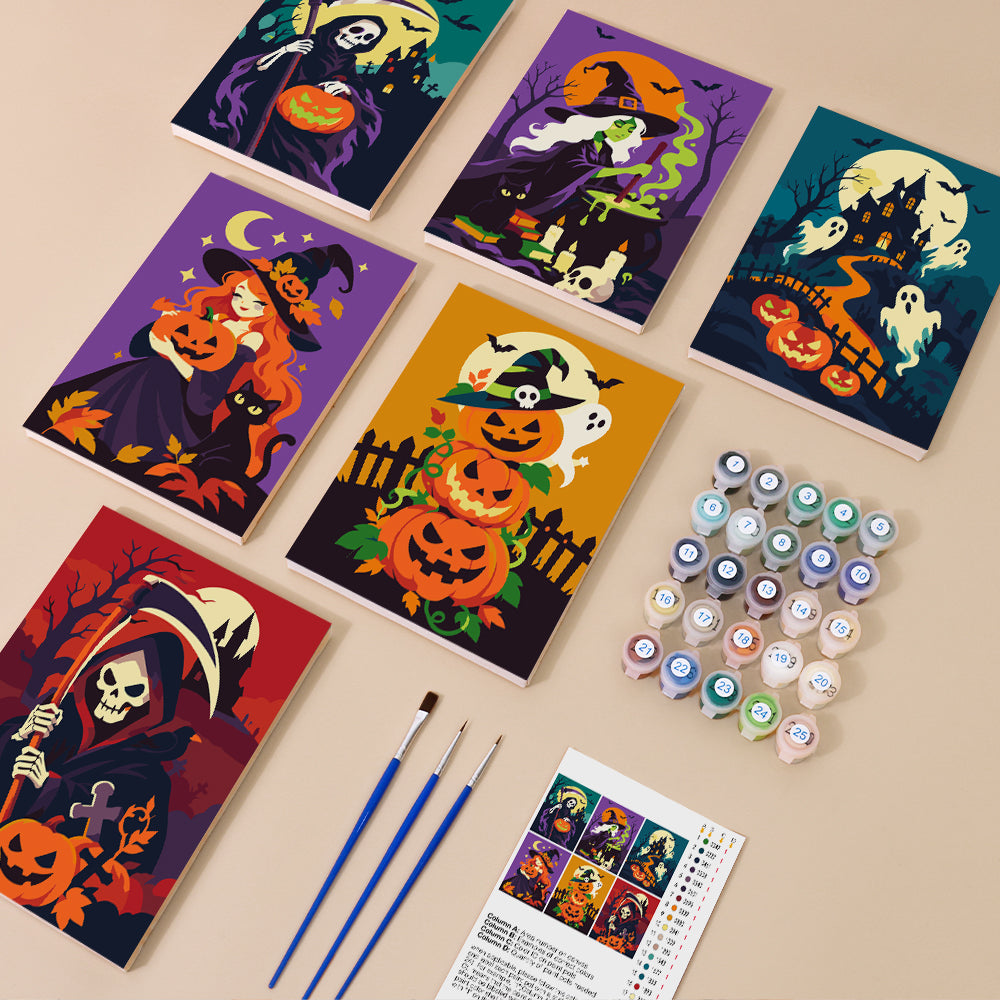 Dramatic Grim Reaper Halloween mini paint by numbers – image 1