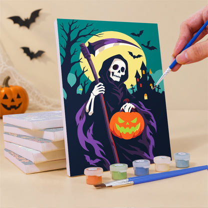 Dramatic Grim Reaper Halloween mini paint by numbers – image 3