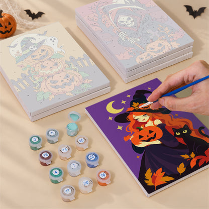 Dramatic Grim Reaper Halloween mini paint by numbers – image 4