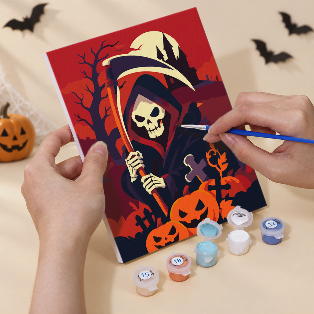 Dramatic Grim Reaper Halloween mini paint by numbers – image 5