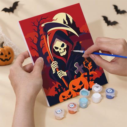 Dramatic Grim Reaper Halloween mini paint by numbers – image 5