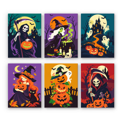Dramatic Grim Reaper Halloween mini paint by numbers – image 7
