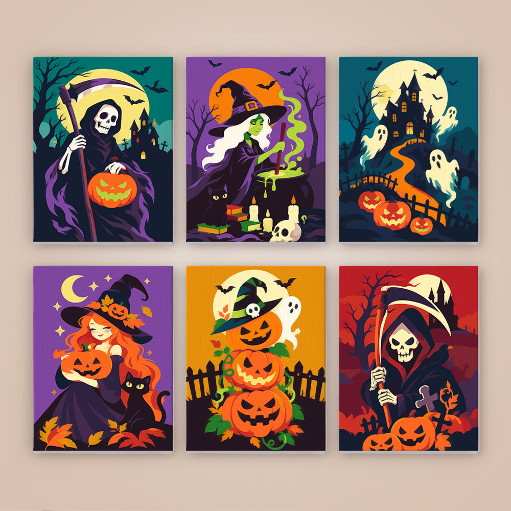 Dramatic Grim Reaper Halloween mini paint by numbers – image 8