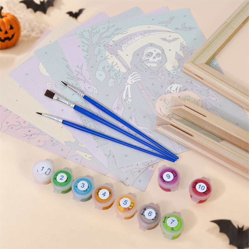Dramatic Grim Reaper Halloween mini paint by numbers – image 11