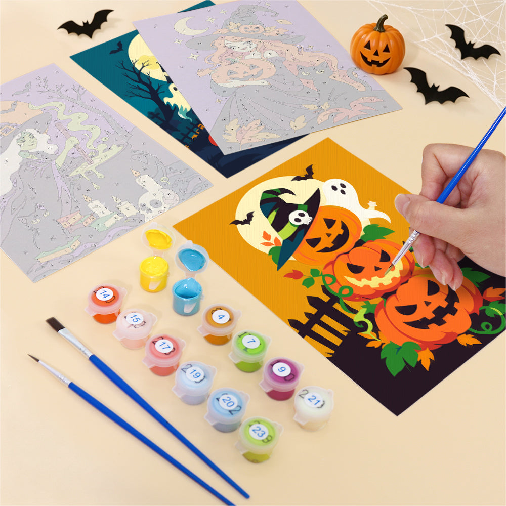 Dramatic Grim Reaper Halloween mini paint by numbers – image 12