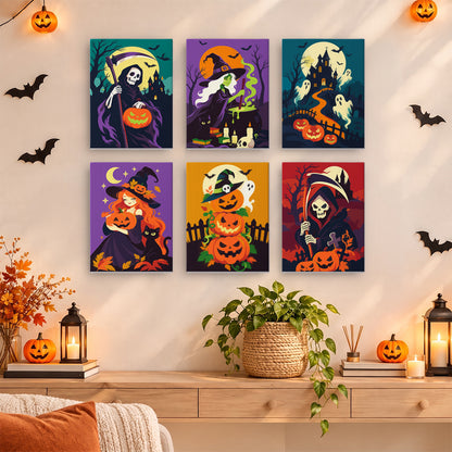 Dramatic Grim Reaper Halloween mini paint by numbers – image 14