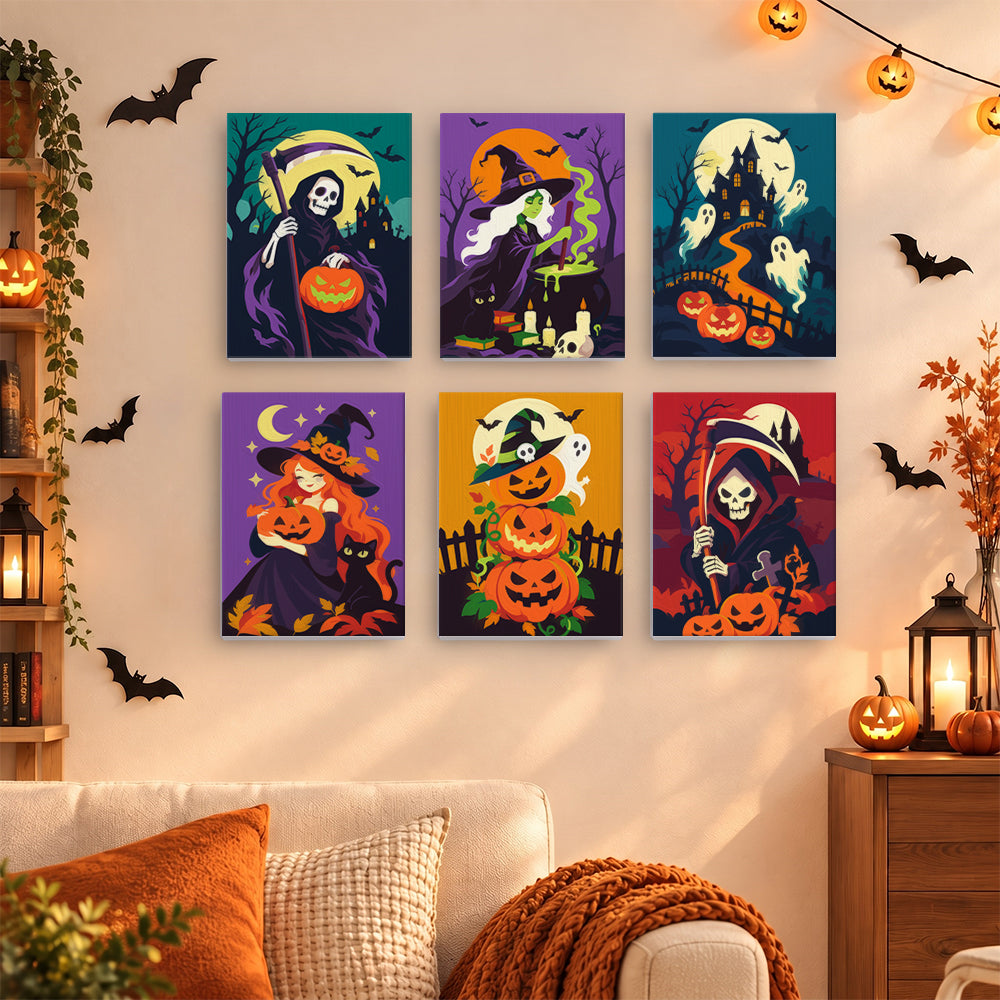 Dramatic Grim Reaper Halloween mini paint by numbers – image 15