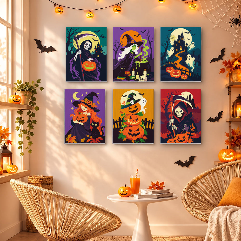 Dramatic Grim Reaper Halloween mini paint by numbers – image 16