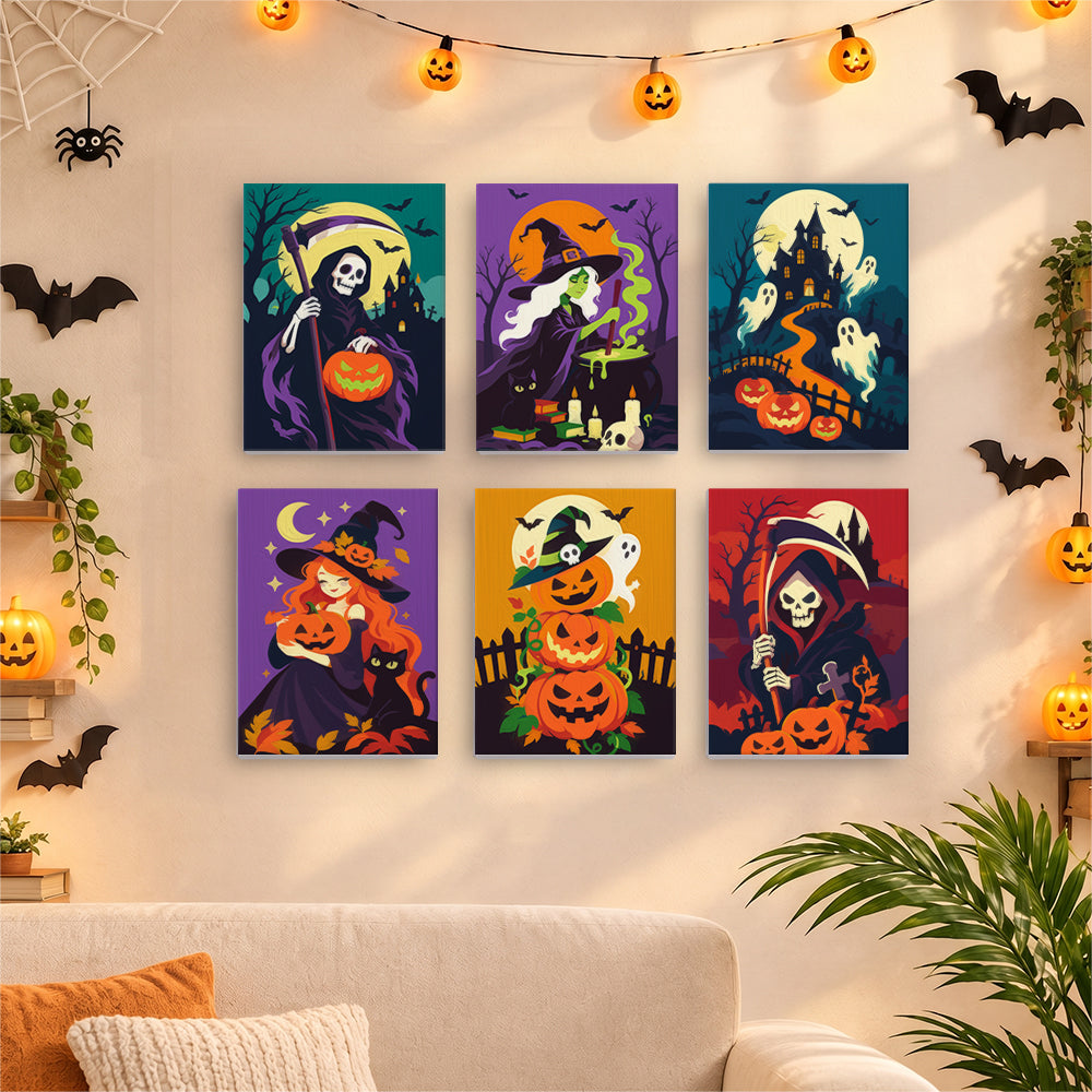 Dramatic Grim Reaper Halloween mini paint by numbers – image 17