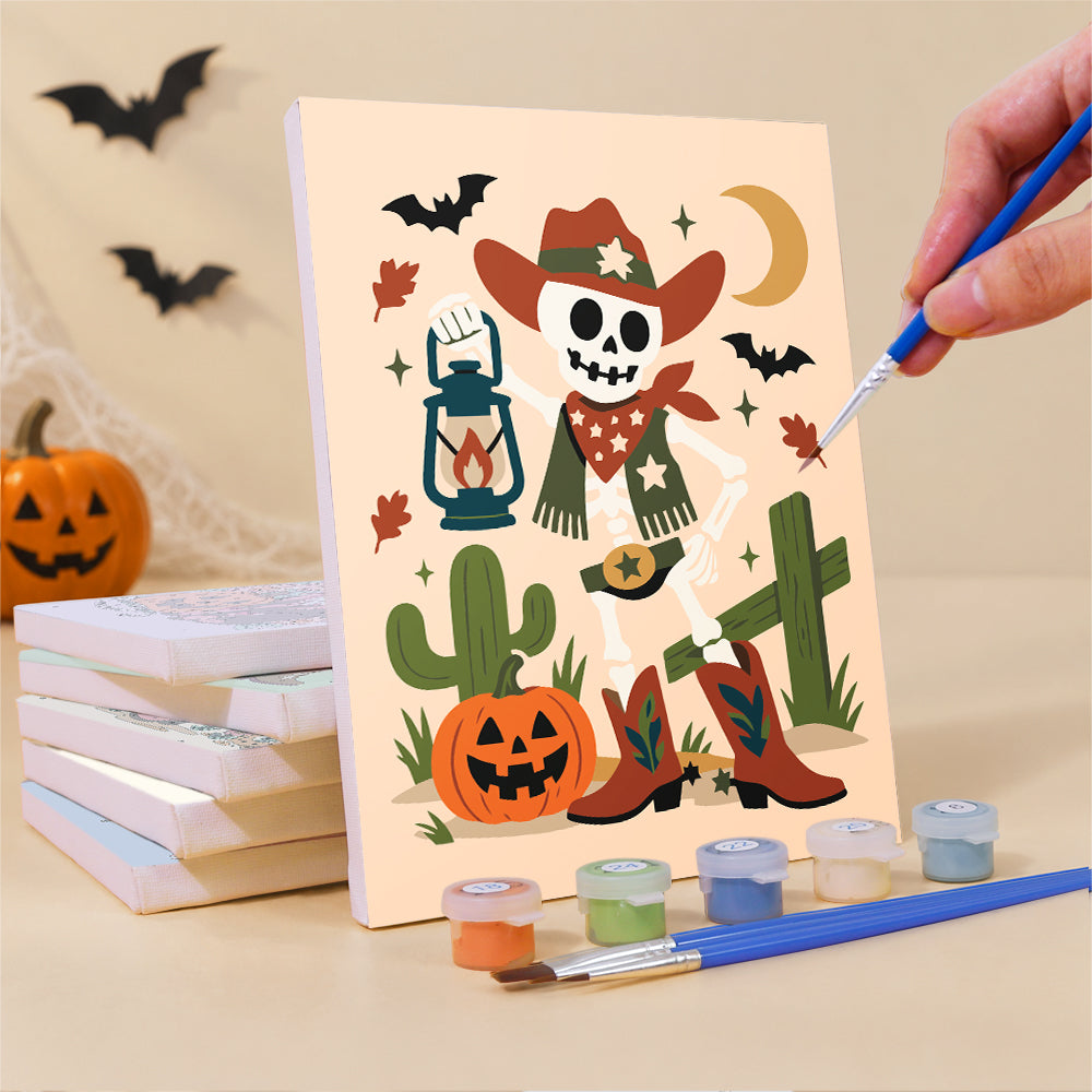 Pink Cowgirl Cat and Ghost Horse mini paint by numbers – image 3