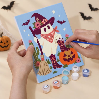 Pink Cowgirl Cat and Ghost Horse mini paint by numbers – image 5