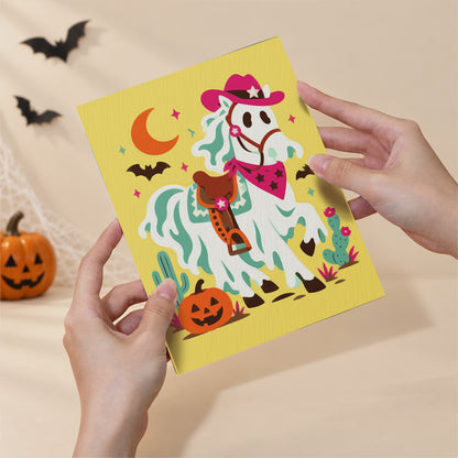 Pink Cowgirl Cat and Ghost Horse mini paint by numbers – image 6