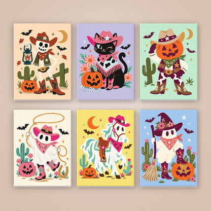 Pink Cowgirl Cat and Ghost Horse mini paint by numbers – image 8