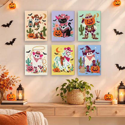 Pink Cowgirl Cat and Ghost Horse mini paint by numbers – image 14