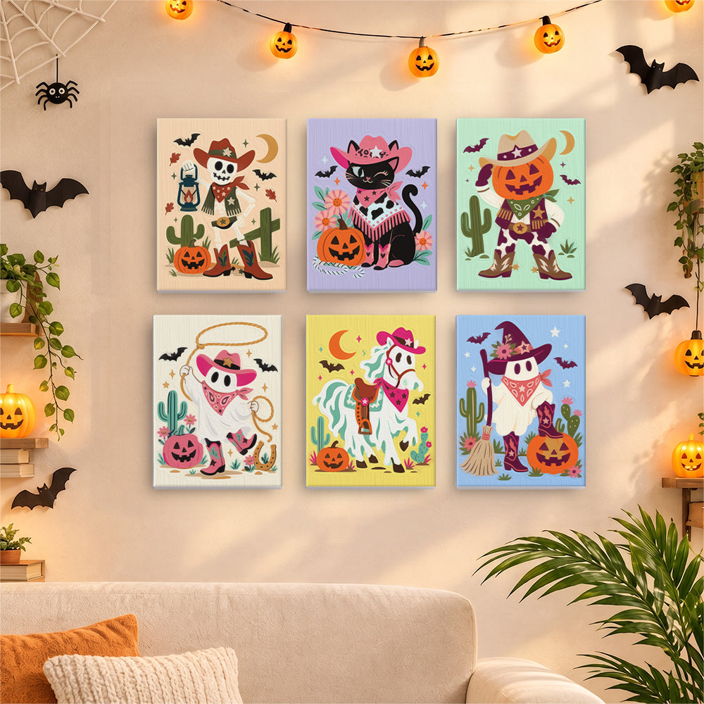 Pink Cowgirl Cat and Ghost Horse mini paint by numbers – image 17