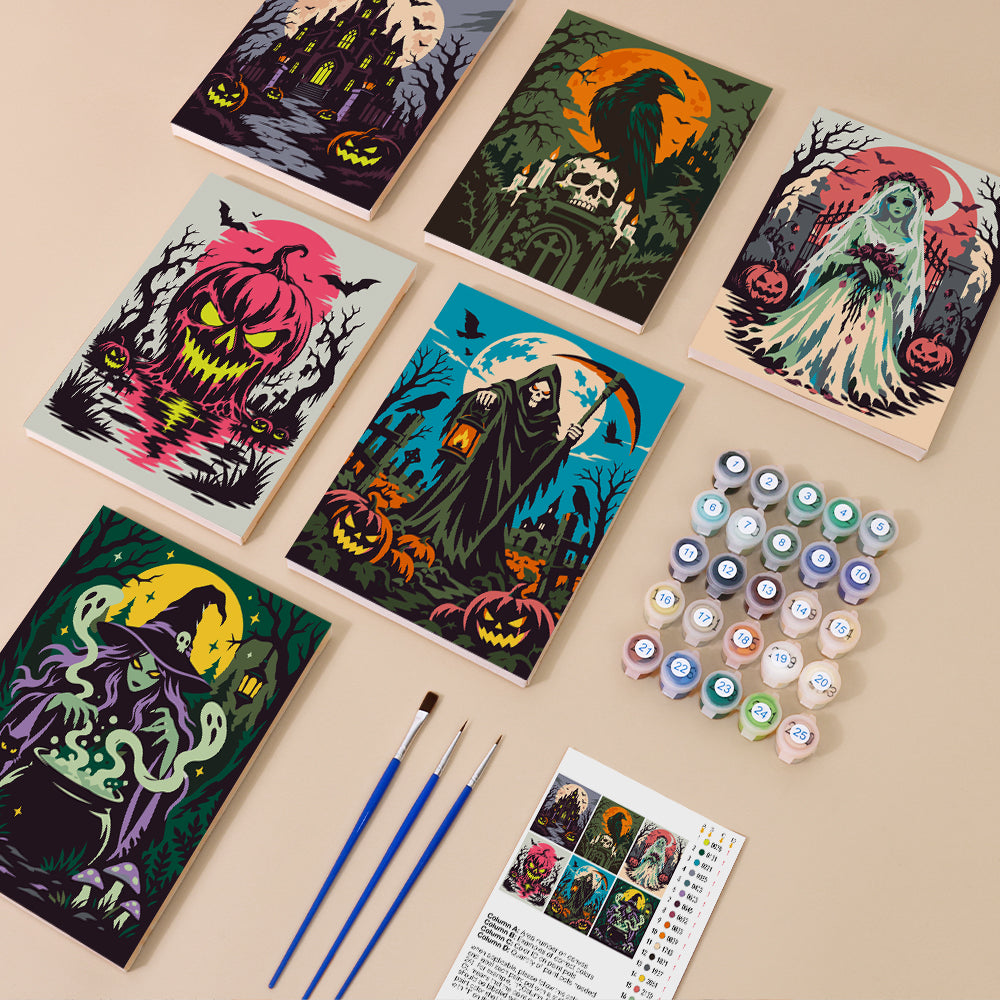 Horror Halloween Night mini paint by numbers – image 1