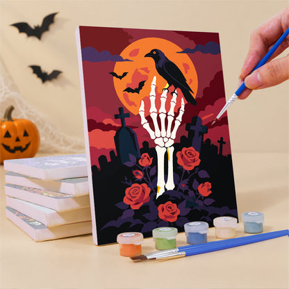 Skeleton Hand and Rose Moon mini paint by numbers – image 3