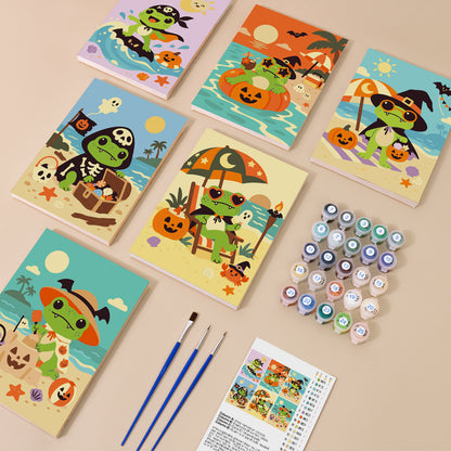 Pirate Frog Beach Holiday mini paint by numbers – image 1