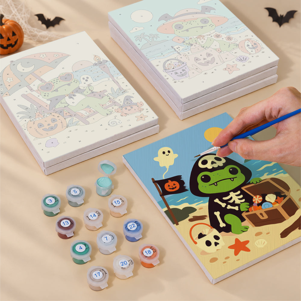Pirate Frog Beach Holiday mini paint by numbers – image 4
