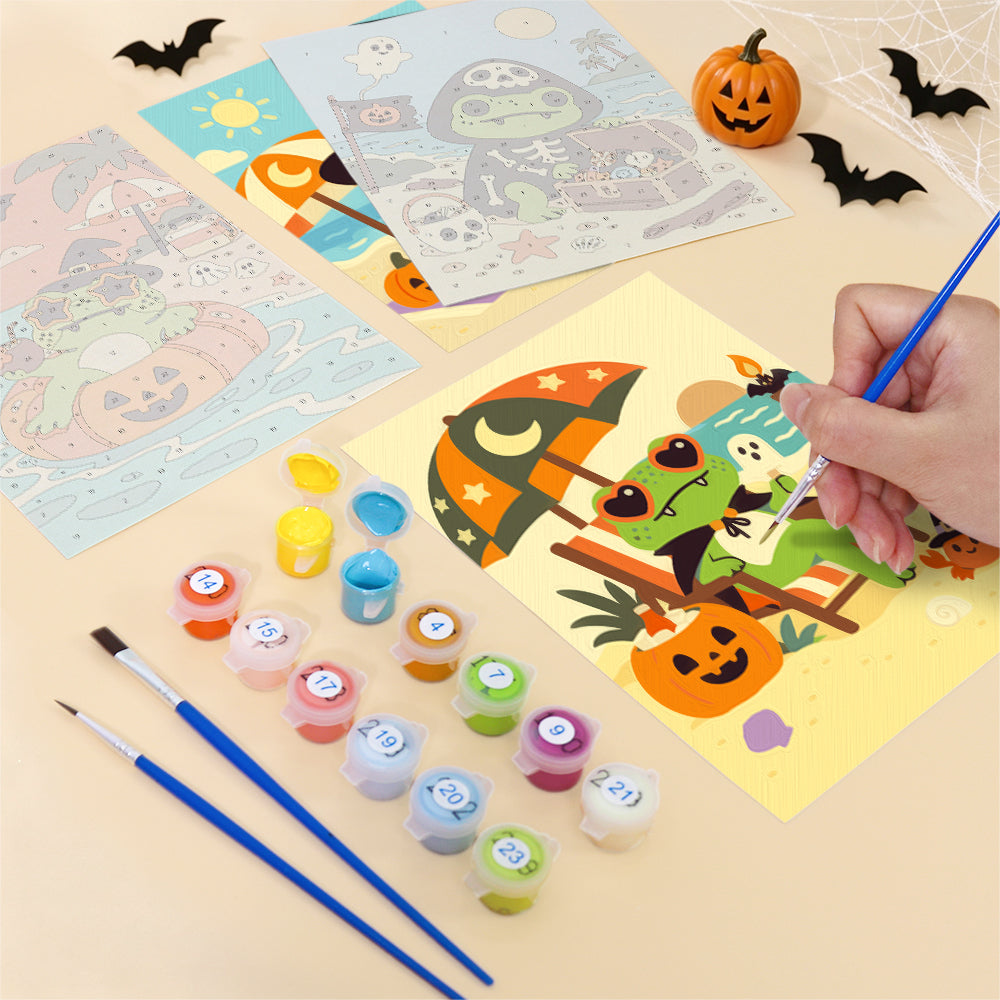 Pirate Frog Beach Holiday mini paint by numbers – image 12