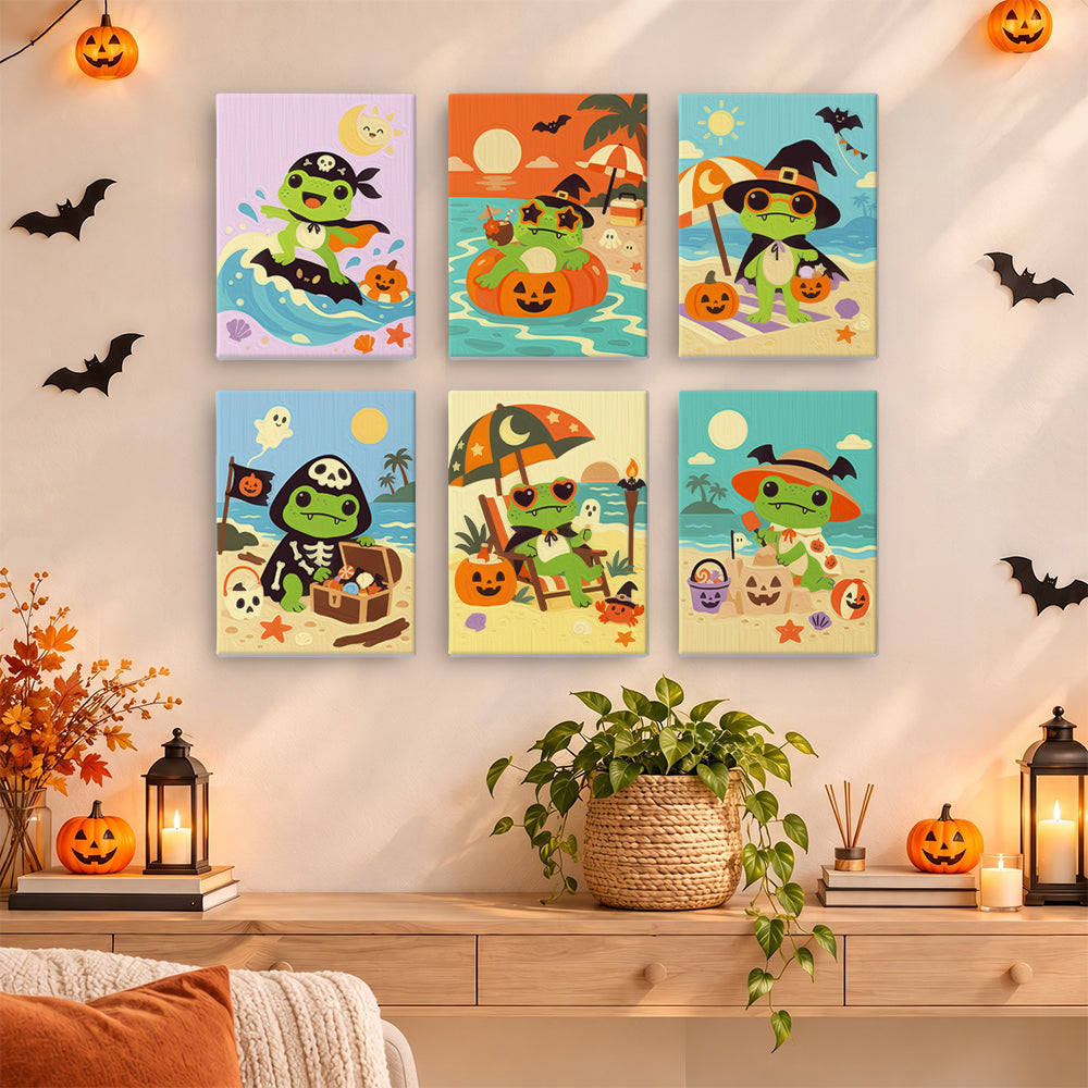 Pirate Frog Beach Holiday mini paint by numbers – image 14